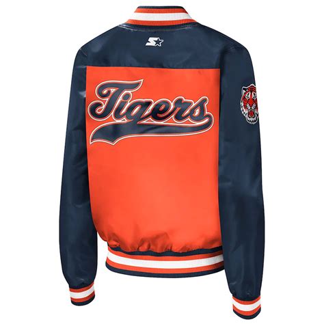 Starter Satin Orangenavy Blue Detroit Tigers The Legend Jacket