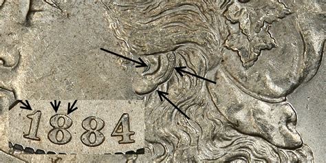 1884 1 VAM 5 Doubled Ear HOT 50 Regular Strike Morgan Dollar PCGS