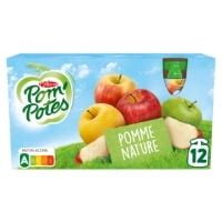 Compotes 5 fruits pomme abricot pêche poire banane et fraise framboise