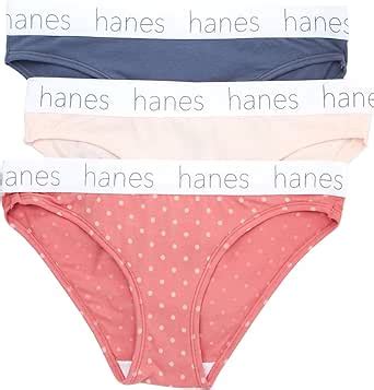 Hanes Women S Cotton Blend Bikini Panty Pack Uobk Blue Buff Pink X At Amazon Womens