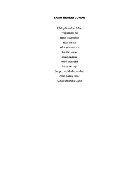 Lagu Negeri Johor Pdf