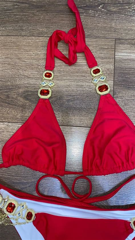 Rhinestone Swimsuit Women Bikinis Crystal Diamond Bikini Set Metal Chain Swimwear Female