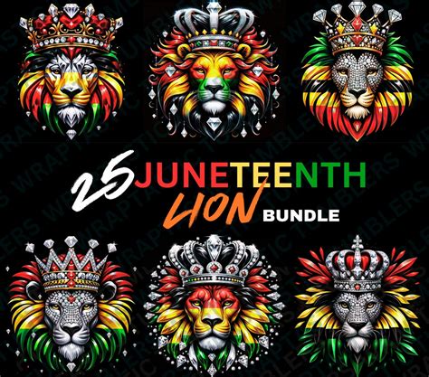 Juneteenth Lion Black King Png Juneteenth Svg African American