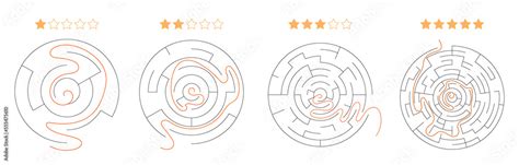 Round maze for children. Simple puzzle "Linear maze". Vector illustration of a children's toy ...