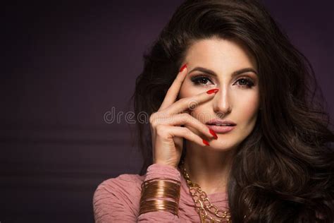 Sensual Beautiful Brunette Woman Posing Stock Photo Image Of Glamorous Beauty