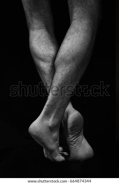 Naked Muscular Male Legs On Black Stock Photo 664874344 Shutterstock