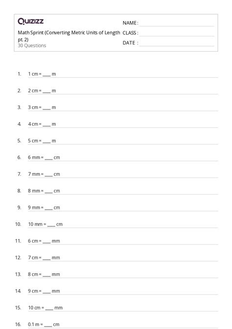 50+ Converting Metric Units worksheets for 3rd Grade on Quizizz ...