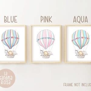 Hot Air Balloon Print Nursery Art Gender Neutral Baby Room Etsy