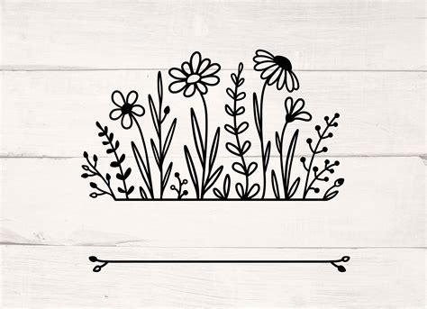 Flowers Svg Flower SVG Svg Wildflowers Daisy Floral Decoration