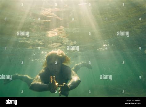 Woman Swimming Underwater Bikini Hi Res Stock Photography And Images Alamy