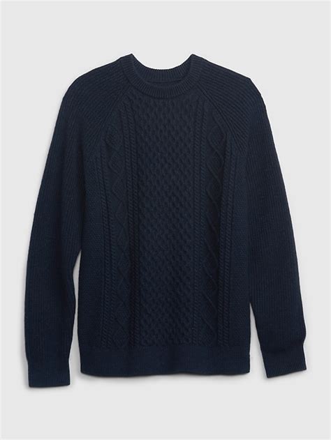 Cable Knit Crewneck Sweater Gap