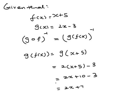 Solved Given The Following Functions F X 5x2 3x 20 And G X 2x