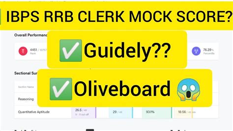 IBPS RRB CLERK MOCK SCORES Guidely Oliveboard Attempted Mocks Level