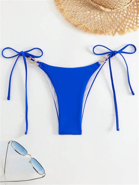 Ring Linked Tie Side Bikini Bottom SHEIN USA