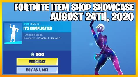 Fortnite Item Shop New Its Complicated Emote August 24th 2020