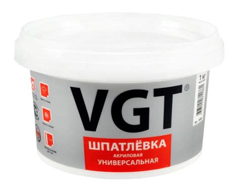 Шпатлевка VGT акриловая универсальная, белый/серый, 1 кг купить по ...
