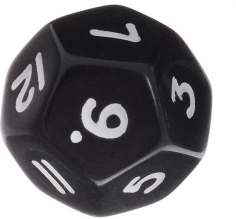 Кость игральная D12 черная - Игротайм