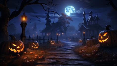 Premium Ai Image Spooky Halloween Night