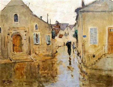 Lot Pierre Eugene Montezin French Un Jour De Pluie Oil