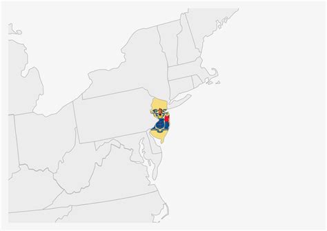 Us State New Jersey Map Highlighted In New Jersey Flag Colors 12975960