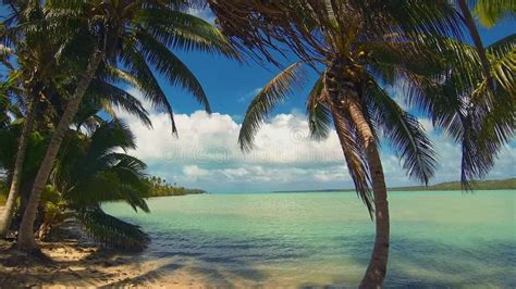 aitutaki lagoon panoramic time lapse  cook islands tropical beach
