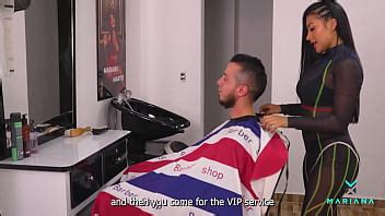 Rough Sex In The Barbershop With The Client With A Huge Cock Who