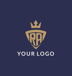 Logo Monogram With Emblem Shield Shape Design Ra Vector Images