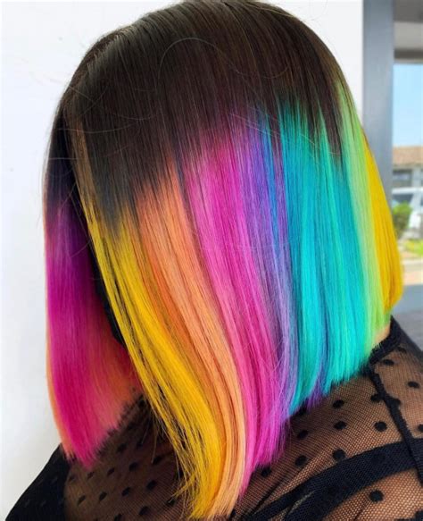 Crazy Hair Colour Ideas To Try In Rainbow With Dark Roots I