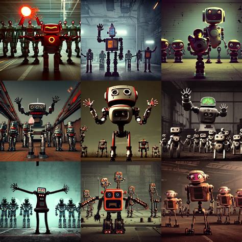 A Robot Mad Scientist Overlord His Robot Army Is In Stable Diffusion