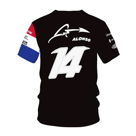 Camiseta de Manga Corta para Fanáticos de los Coches de Carreras F1