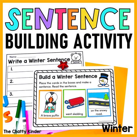 Winter Sentence Building Activity Kindergarten Literacy Center The