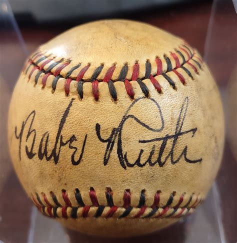 Babe Ruth Autographed Baseball America S Memories Authentic Famous