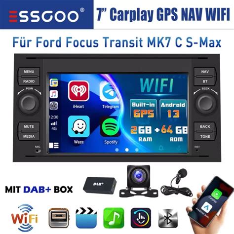 Dab Android Autoradio F R Ford Focus Transit Mk C S Max Gps