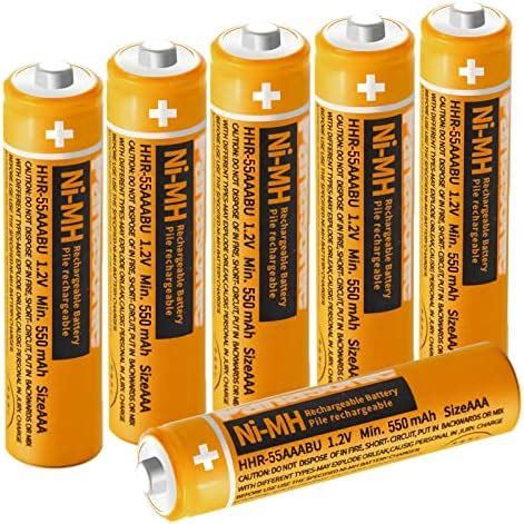 6 PCS HHR 55AAABU NI MH AAA Rechargeable Cordless Phones Battery 1 2V