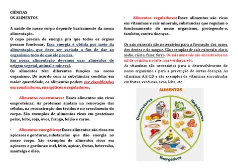 Alimentos Energéticos Construtores E Reguladores - Alimentos Construtores Energeticos e Reguladores