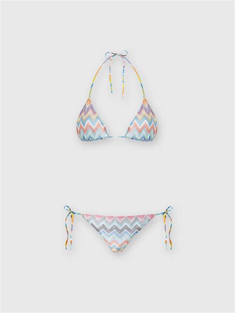 Zigzag Viscose Blend Bikini With Lurex Multicoloured Missoni
