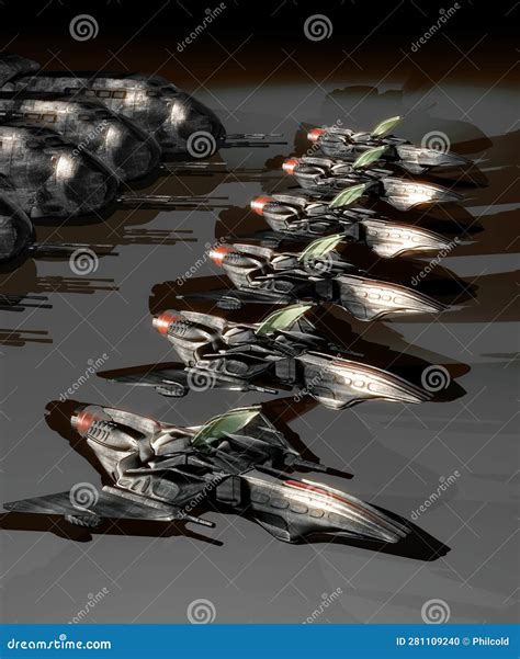 Spacefighters On The Ground Stock Illustration Illustration Of Force