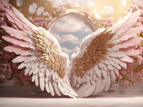 Premium Ai Image Angel Wings Background Digital Backdrop