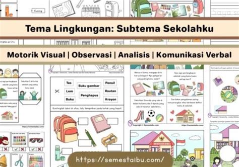 Lembar Kerja Anak Tk Paud Tema Lingkungan Subtema Sekolah