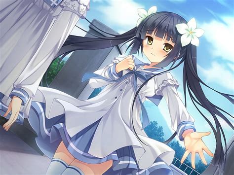 Game Cg Kazama Minto Sakura No Reply Girl Brunette Dress Wind HD Wallpaper Wallpaperbetter