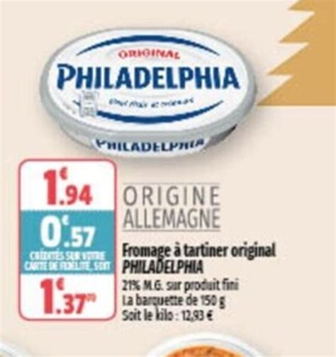 Promo Fromage A Tartiner Original Philadelphia Chez Coccimarket