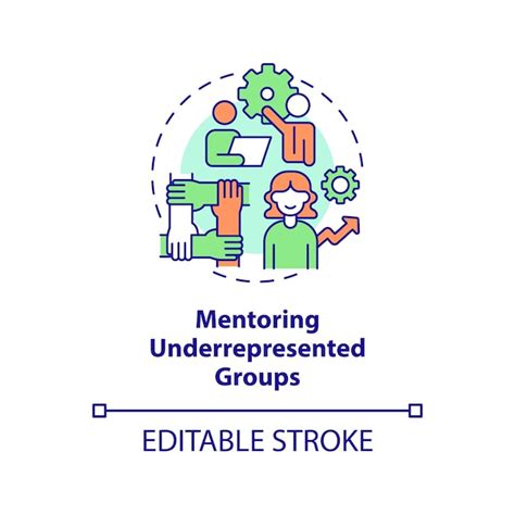 Premium Vector Mentoring Underrepresented Groups Concept Icon