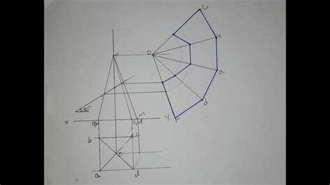 Development Of A Frustrum Of A Square Pyramid Example 1 Youtube
