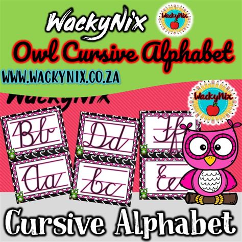 Owl Cursive Alphabet C17 Decor Extras Wackynix