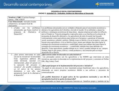 Uni2 act10 ana alt des DESARROLLO SOCIAL CONTEMPORÁNEO UNIDAD 2