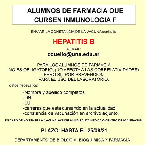 Importante Constancia De Vacuna Contra Hepatitis B Departamento De