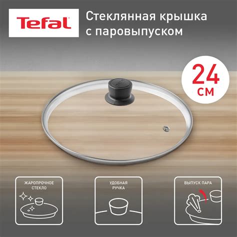 Стеклянная крышка Tefal Cocoon 24 см 04197724, цена 999.00 руб. в ...