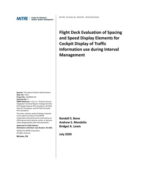 Pdf Flight Deck Evaluation Of Spacing And Speed Display Elements For