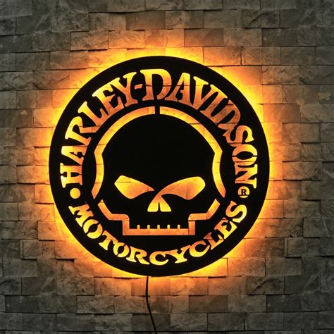 Harley Davidson Led Schild Harley Davidson Wanddekoration Home Etsy