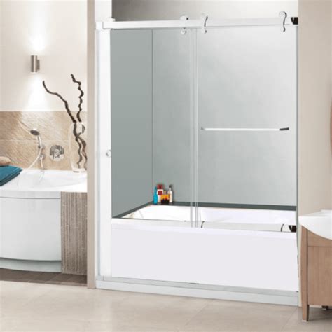 euro series stainless steel tub enclosure  tempered glass